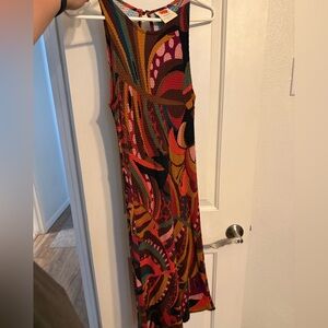 Farm Rio x Anthropologie Pleated Palm Midi Dress size medium petite